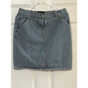 Lauren Jeans Co. Ralph Lauren Striped Denim Skirt | Size 8